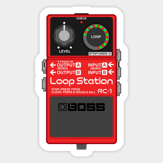 Boss RC-1 Loop Station Guitar Effect Pedal Sticker by conform